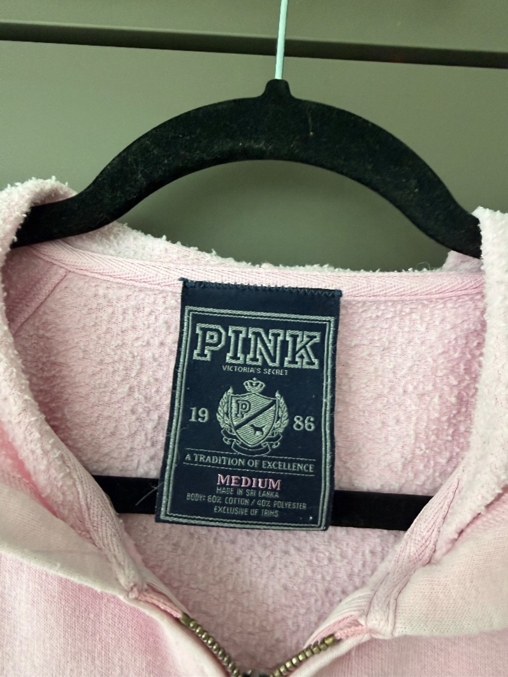 VS PINK Vintage Peace Heart Hoodie Sweater Size M Pink Victorias Secret Sweater - Picture 3 of 6